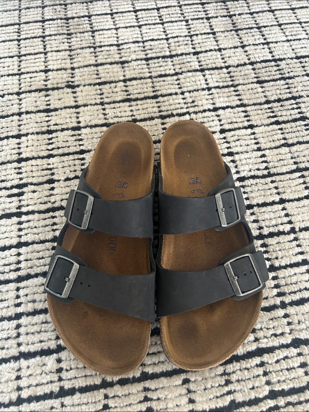 Birkenstock Men's Black Double-Strap Slide Sandals